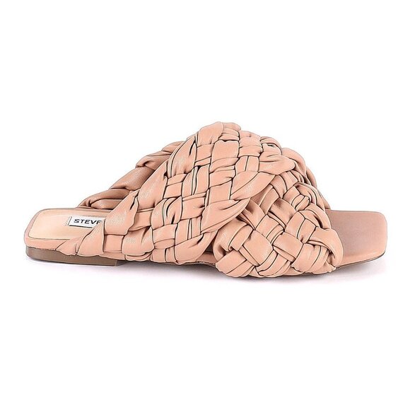 Steve Madden Nude Tan Braided Marina Flat Sandal 6 NEW - Picture 7 of 8